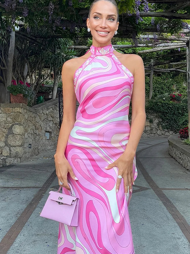 Elira | Backless Halter Maxi Dress - Avery & Hart Boutique