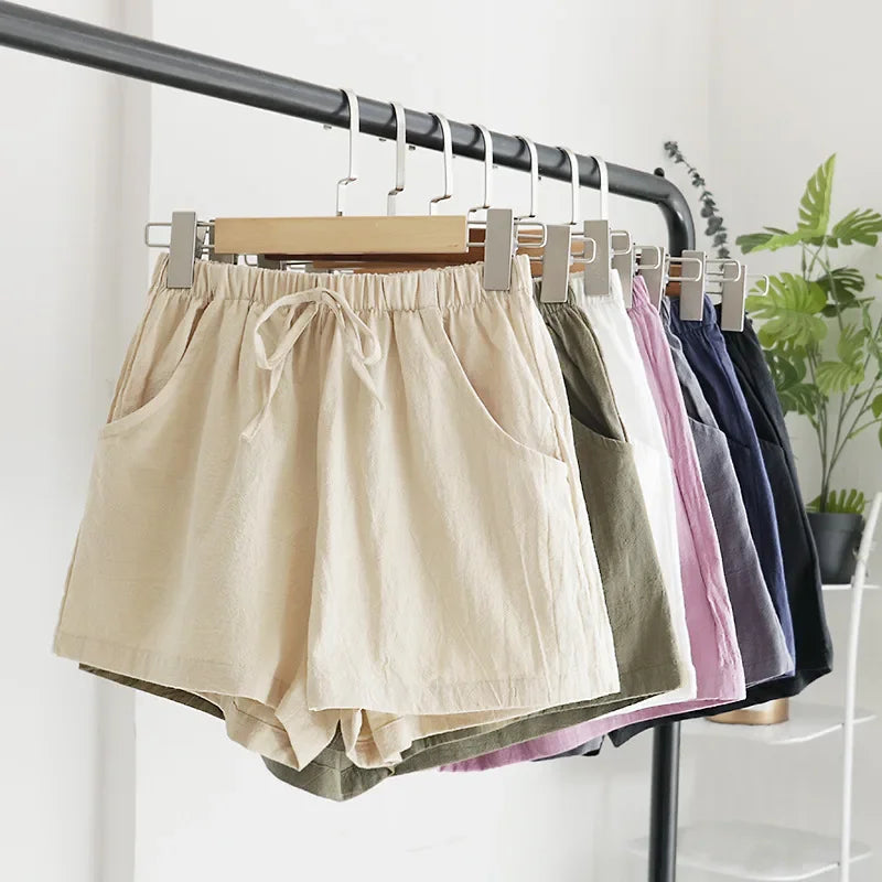 Eugenia | Solid Color Elastic Waist Shorts