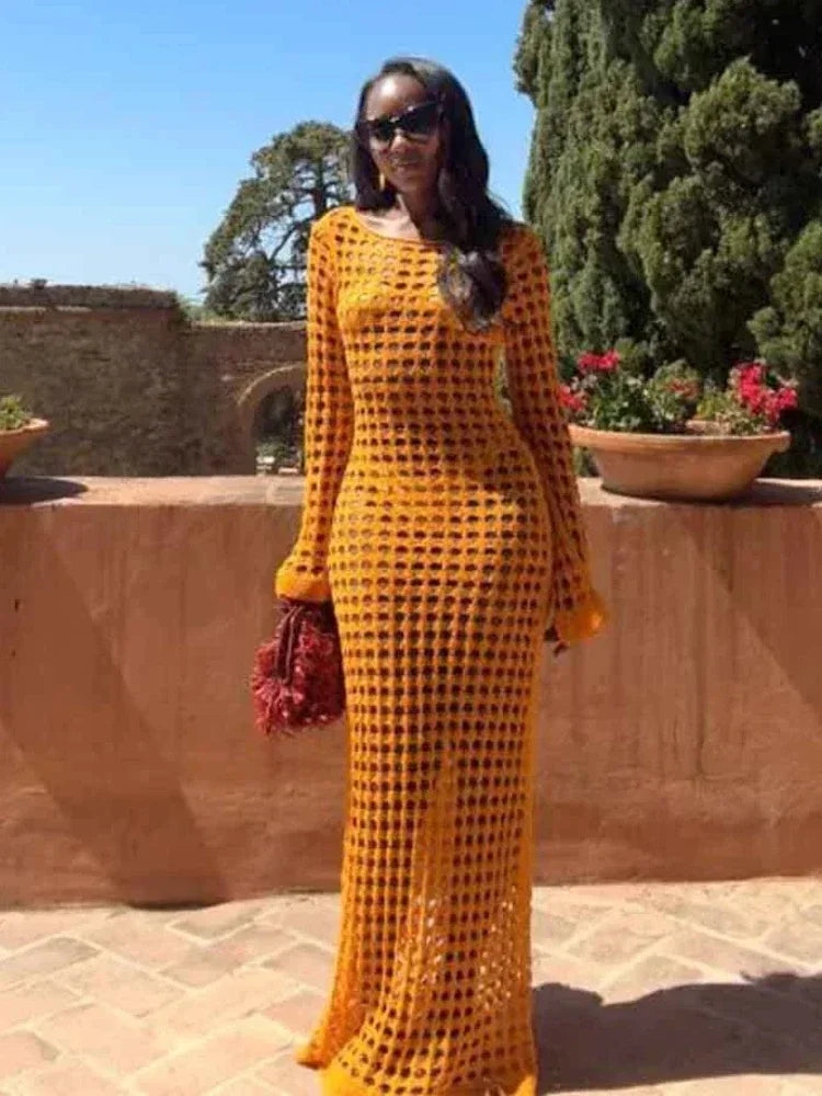 Portia | Maxi Dress with Bell Sleeves - Avery & Hart Boutique