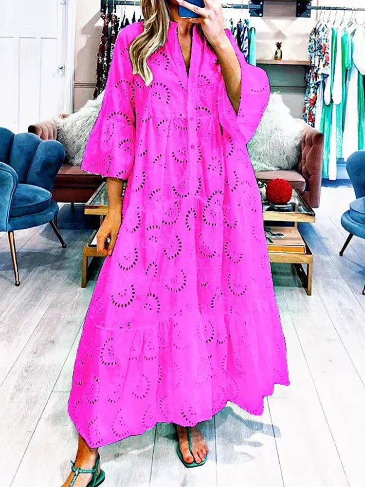 Meilin | Embroidered Maxi Dress - Avery & Hart Boutique