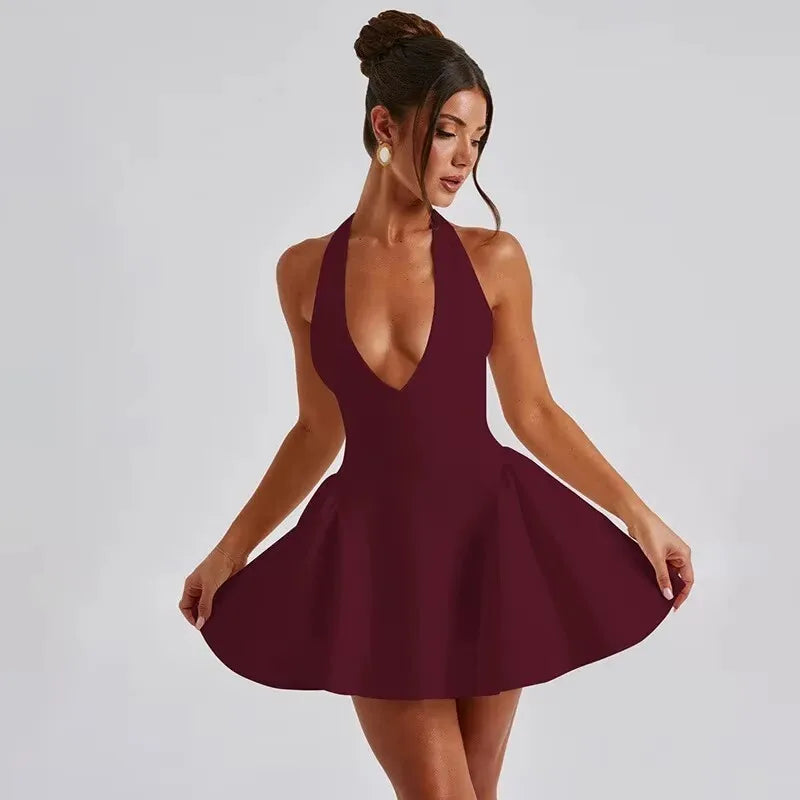 Kayla | Chic V-Neck Mini Dress - Avery & Hart Boutique