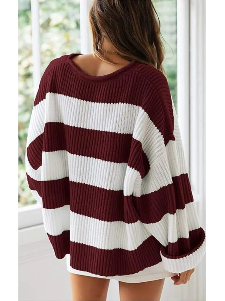 Lily | Trendy Knitted Sweater with Stripes