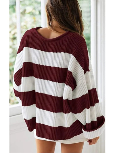 Lily | Trendy Knitted Sweater with Stripes
