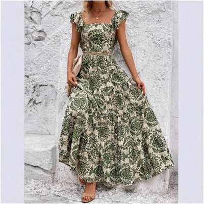 Jazlyn | Floral Halter Long Dress