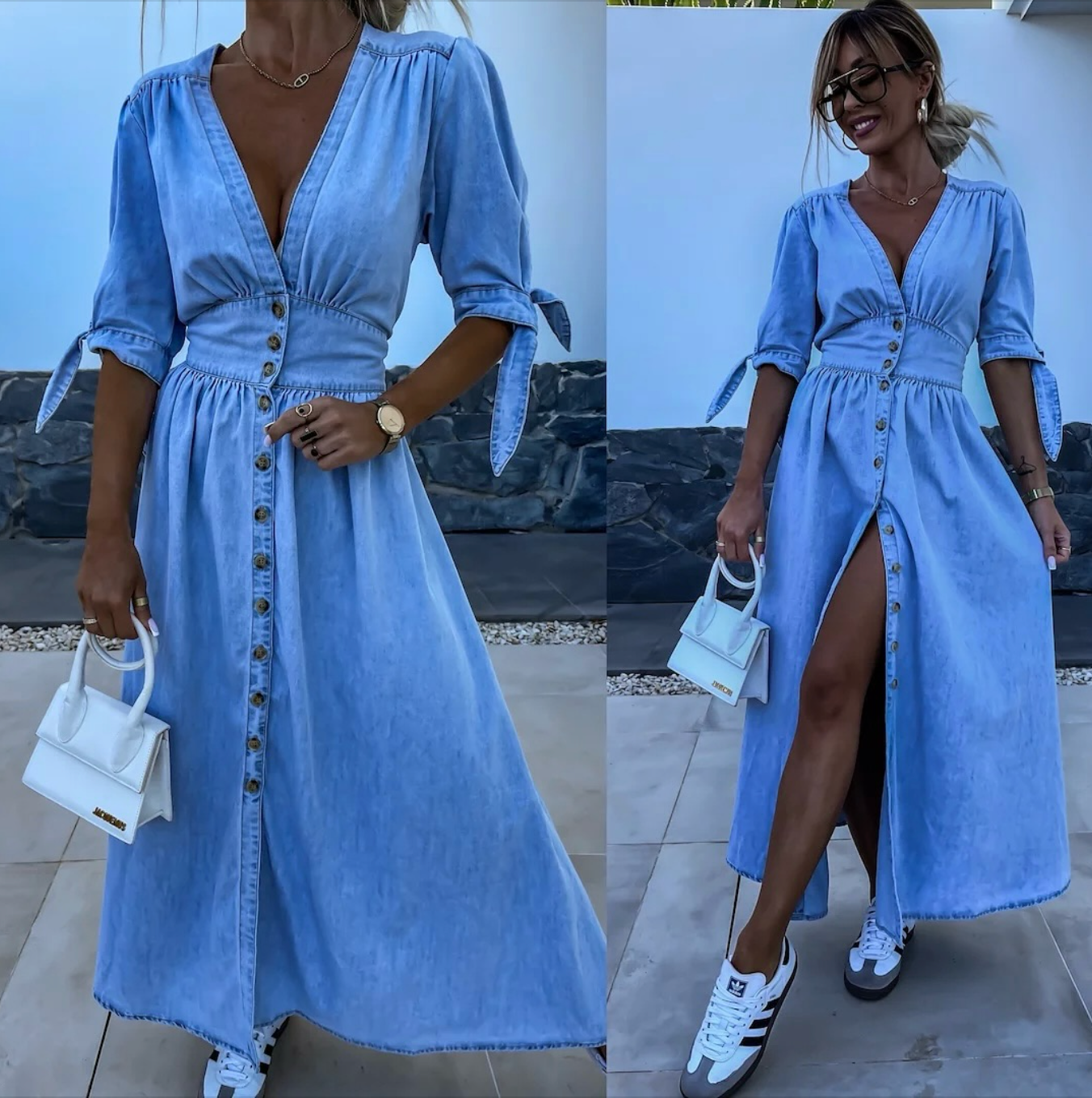 Ava | Radiant Denim Dress - Avery & Hart Boutique