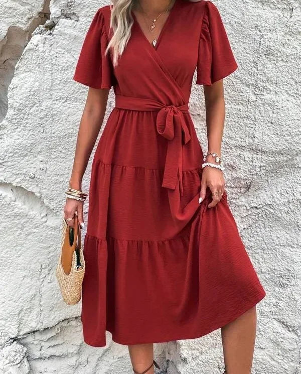 Jillian | Summer Dress with Short Sleeves - Avery & Hart Boutique