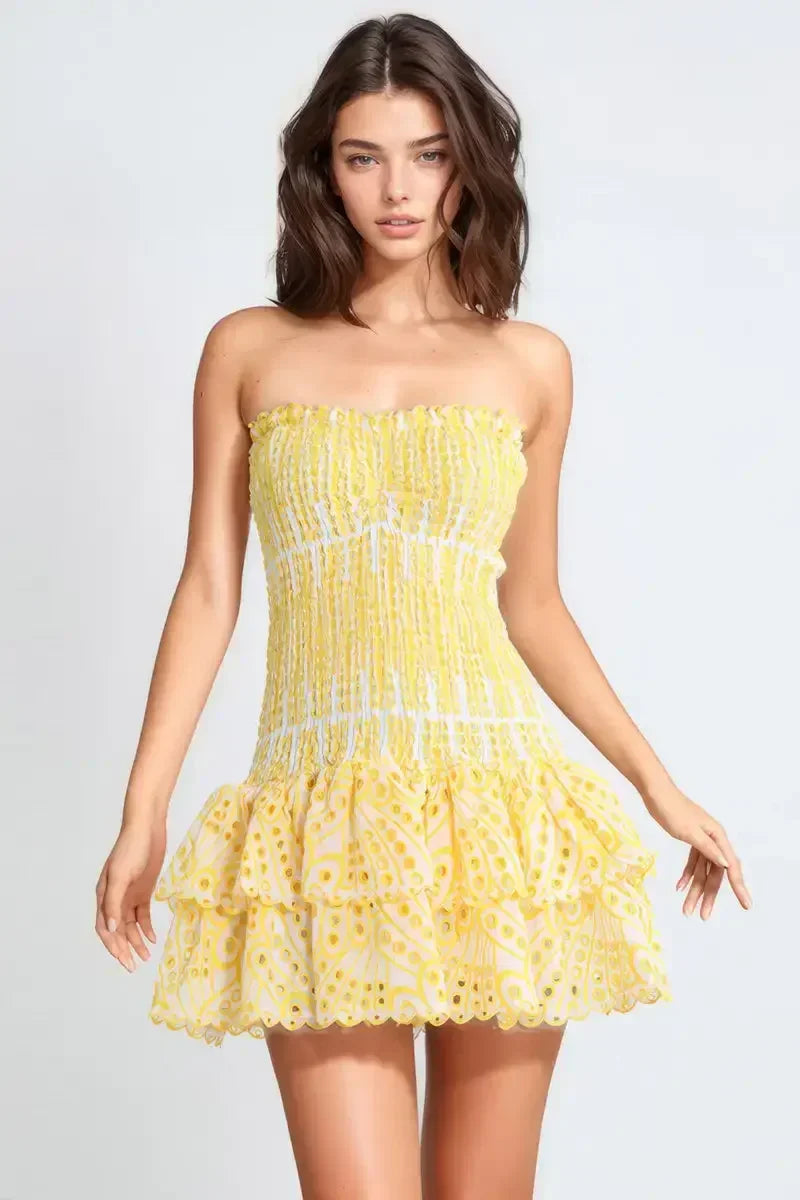 Anaya | Ruffle Mini Dress - Avery & Hart Boutique