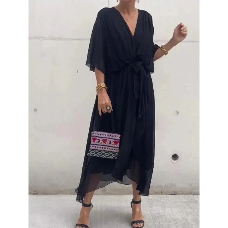 Sanya | Dress with flowing sleeves - Avery & Hart Boutique