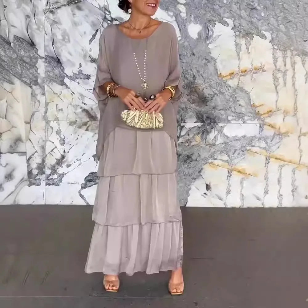 Rosina | Elegant O-Neck Ruffle Dress - Avery & Hart Boutique