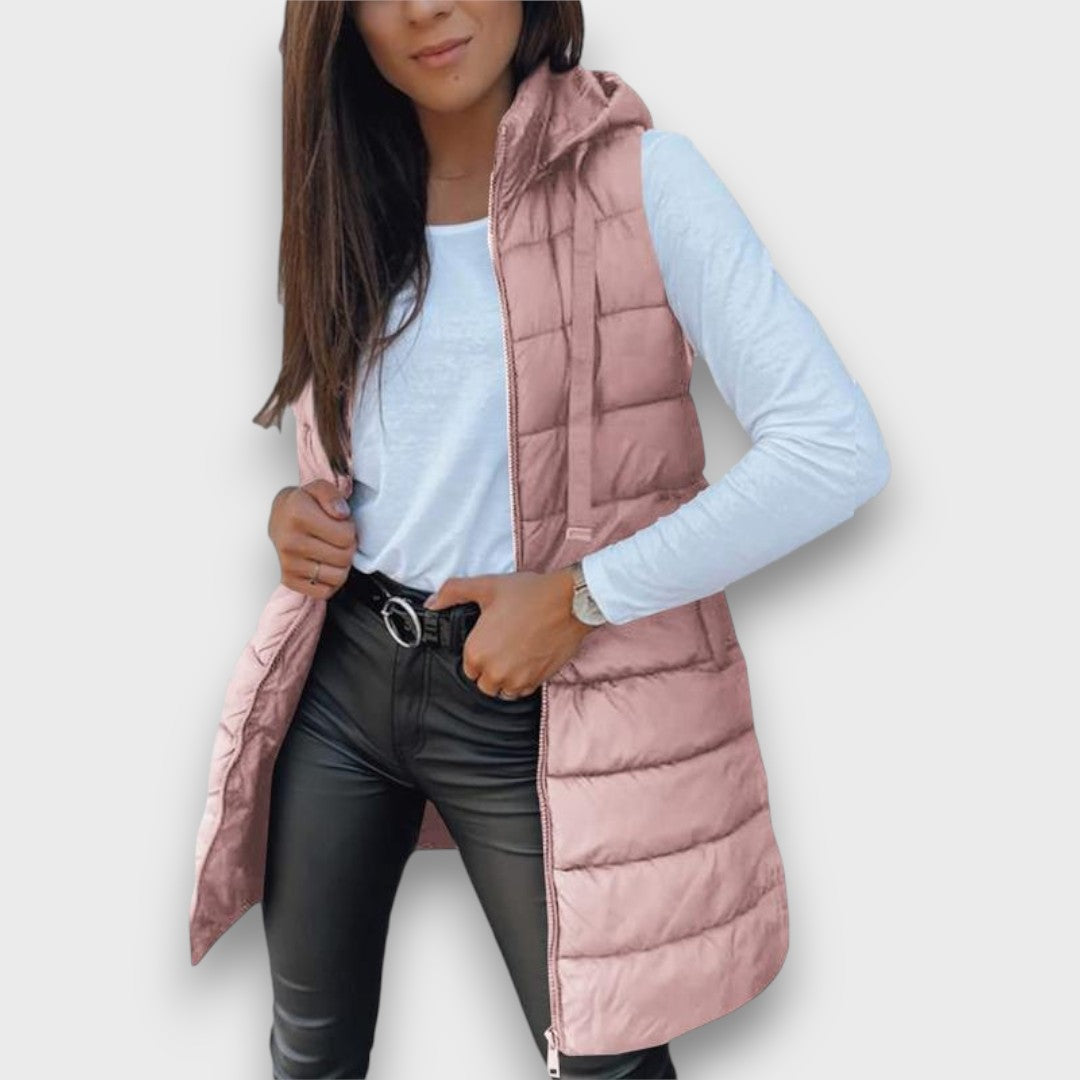 Kaira | Casual sleeveless hooded puffer vest