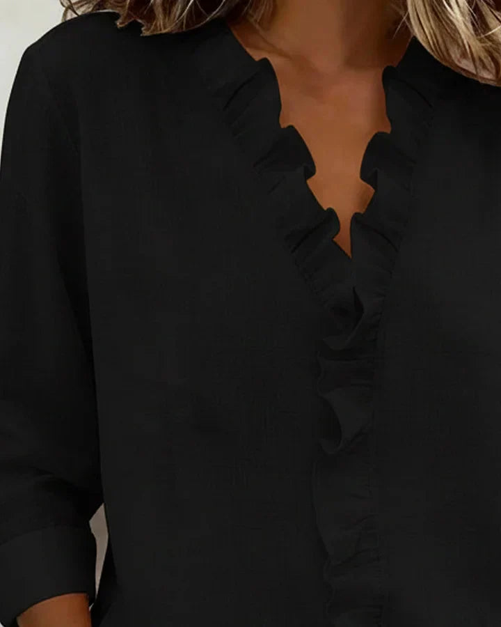 Aletta | V-Neck Blouse with Ruffles