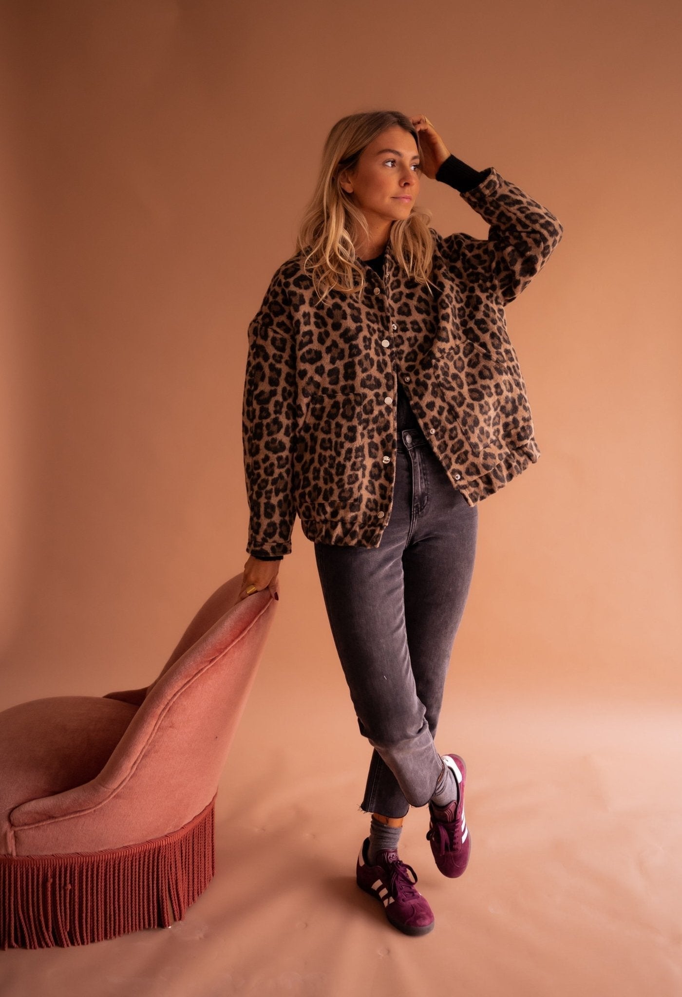 Rita | Trendy Jacket with Leopard Print