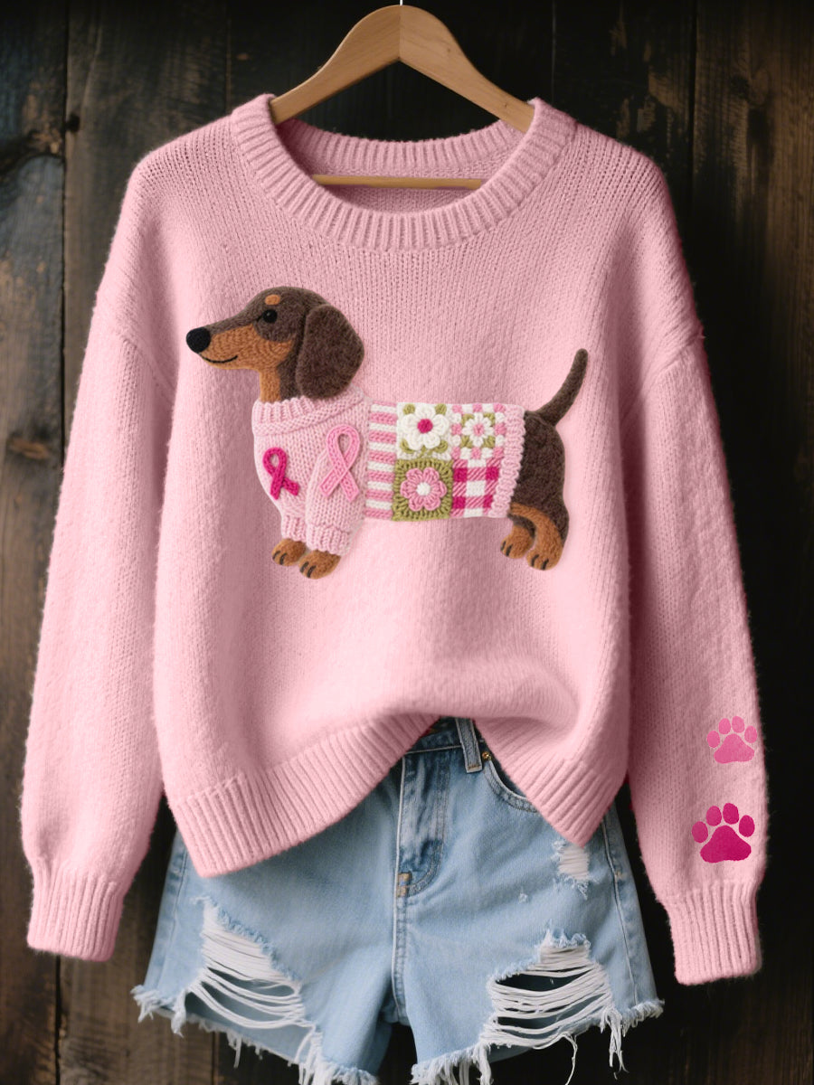 Irene | Knitted Sweater Dachshund Motif