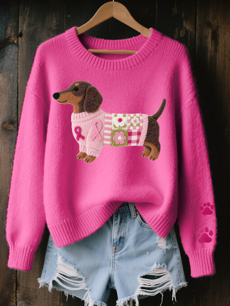 Irene | Knitted Sweater Dachshund Motif