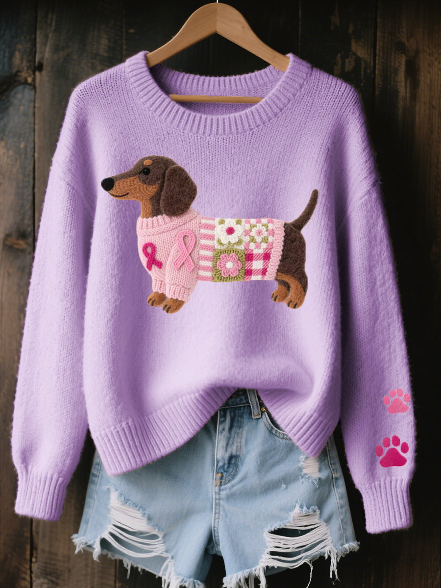 Irene | Knitted Sweater Dachshund Motif