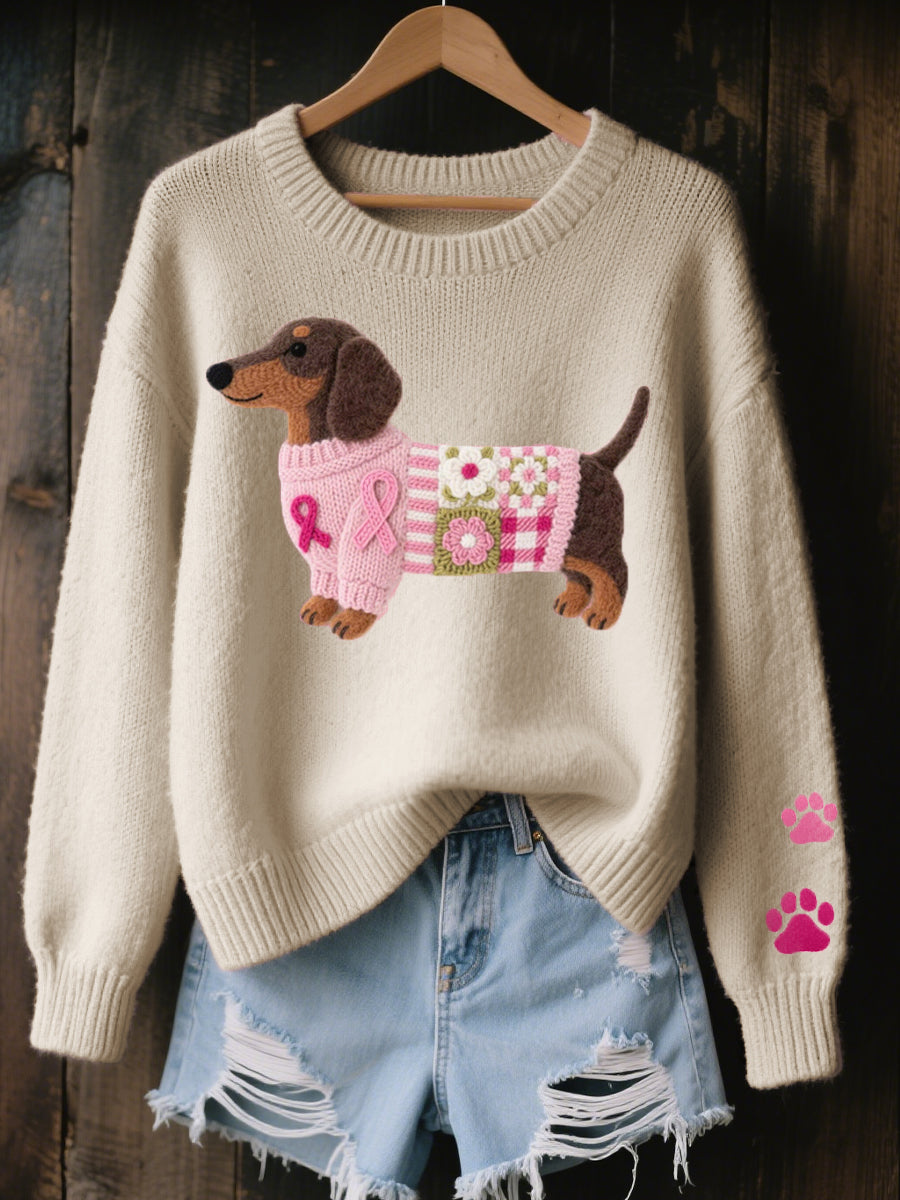 Irene | Knitted Sweater Dachshund Motif